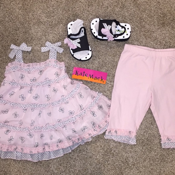 New Kate Mack Bow Peep Outfit with w/ Sandals Cute - Picture 1 of 8